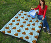 Poop Emoji Print Pattern Quilt-grizzshop