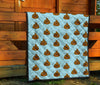 Poop Emoji Print Pattern Quilt-grizzshop