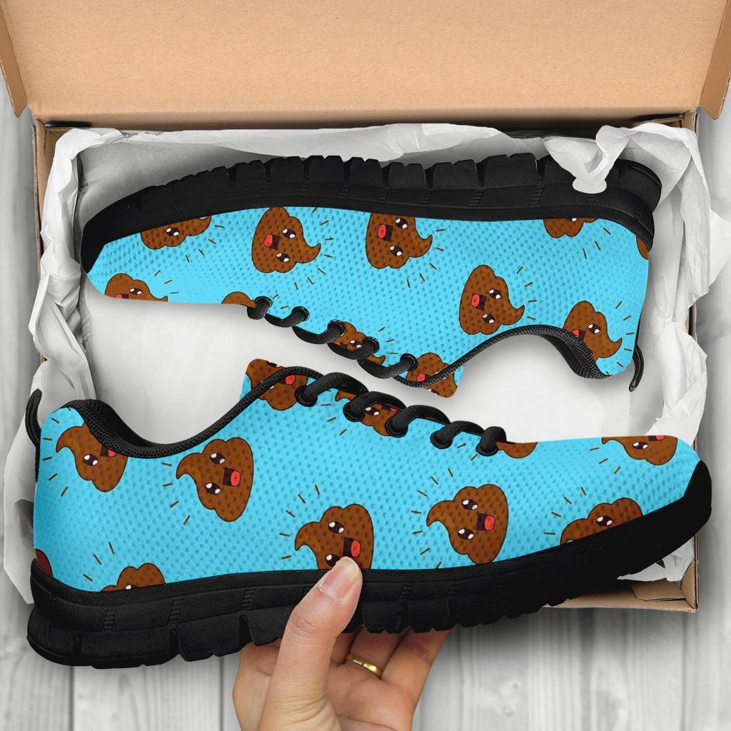 Poop Emoji Print Pattern Sneaker Shoes For Men Women-grizzshop