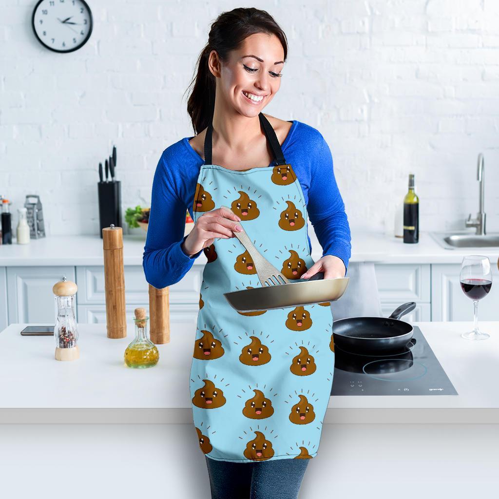 Poop Emoji Print Pattern Women's Apron-grizzshop