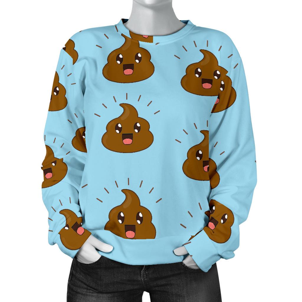 Poop Emoji Print Pattern Women's Sweatshirt-grizzshop