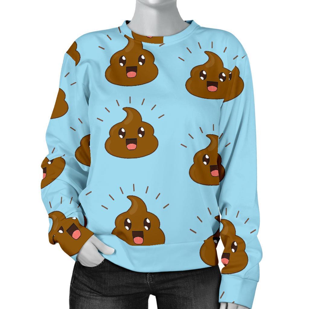 Poop Emoji Print Pattern Women's Sweatshirt-grizzshop