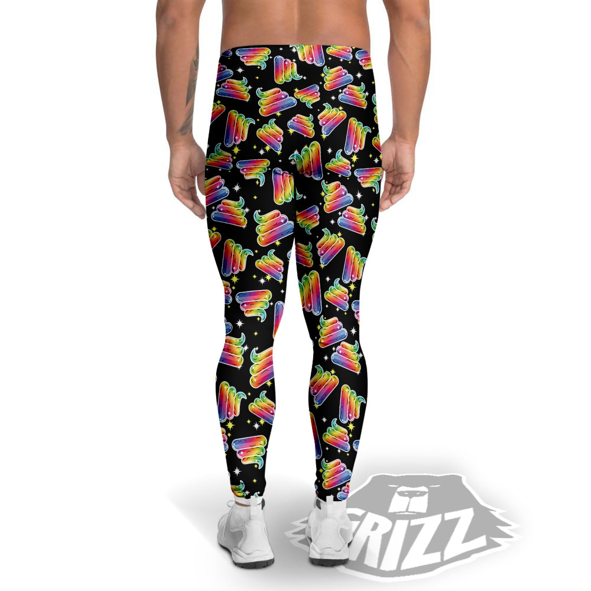 Poop Rainbow Cute Print Pattern Men's Leggings-grizzshop