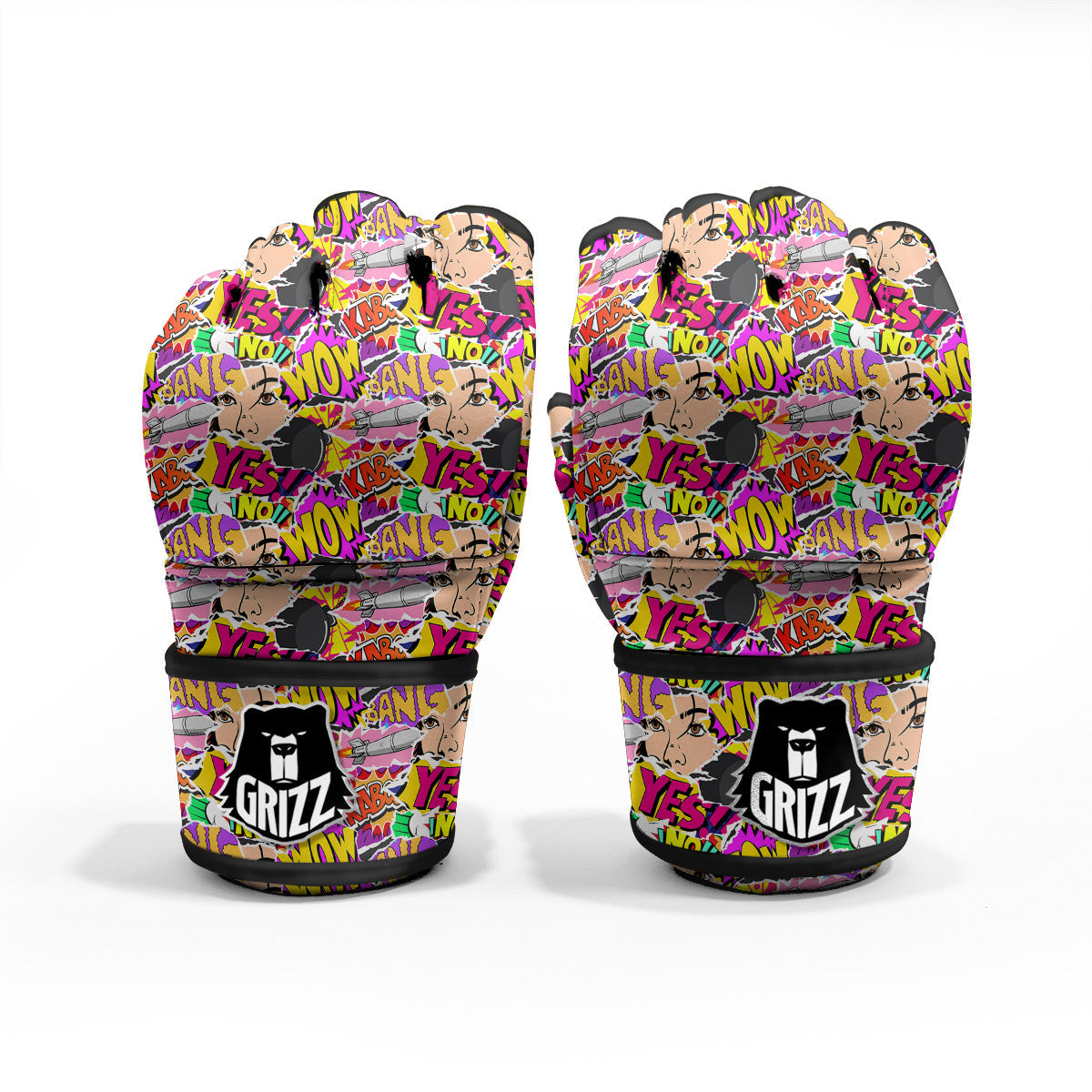 Pop Art Comics Print Pattern MMA Gloves-grizzshop