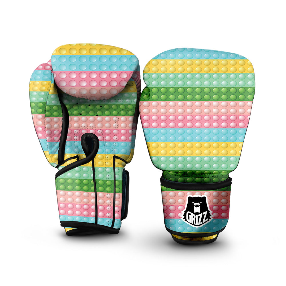 Pop It Pastel Color Print Pattern Boxing Gloves-grizzshop
