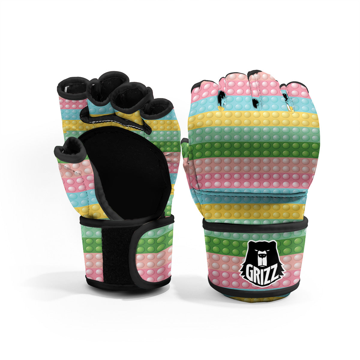 Pop It Pastel Color Print Pattern MMA Gloves-grizzshop