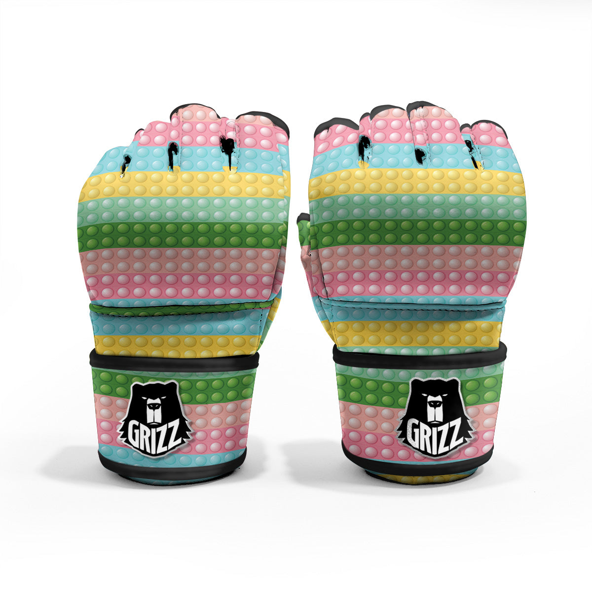 Pop It Pastel Color Print Pattern MMA Gloves-grizzshop