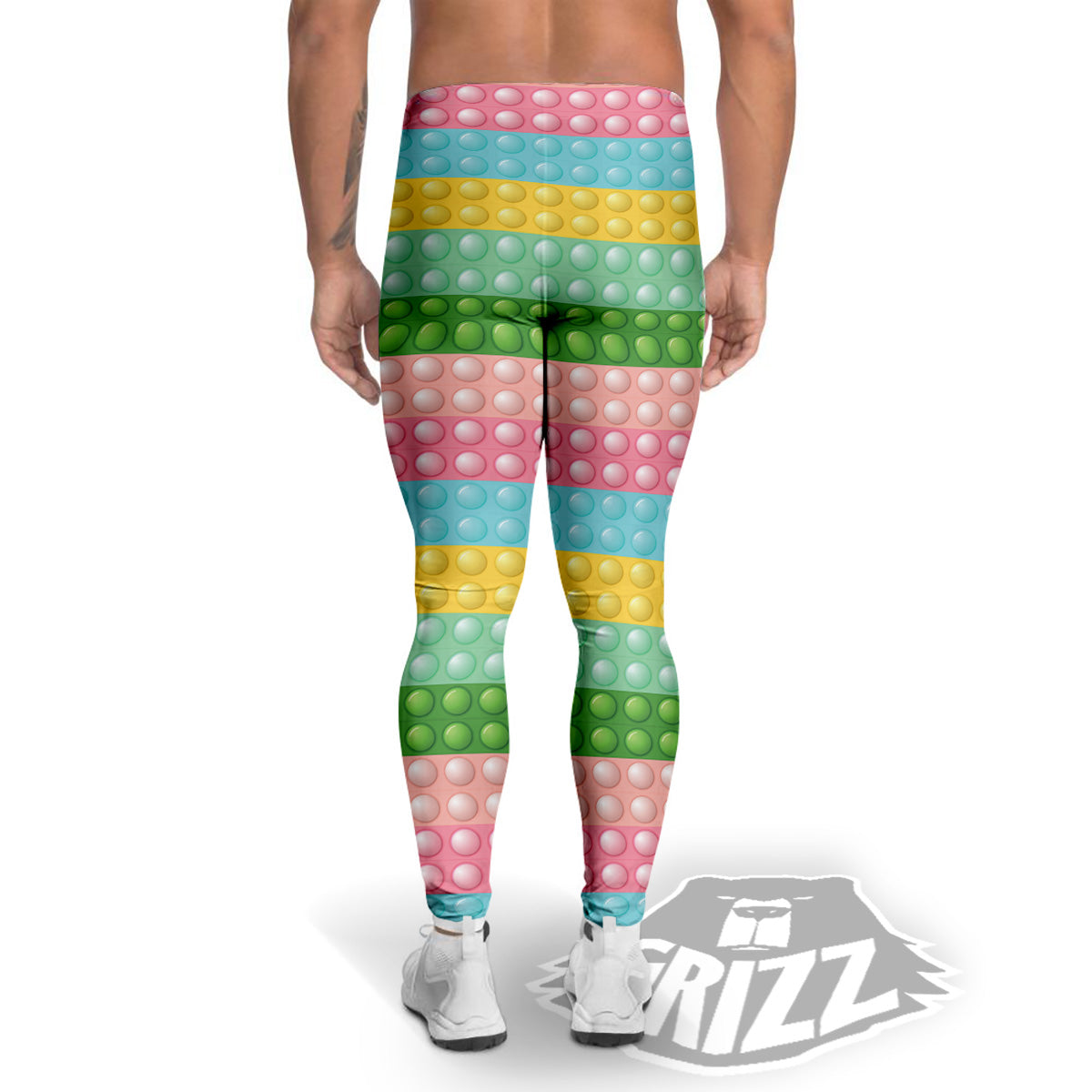 Pop It Pastel Color Print Pattern Men's Leggings-grizzshop