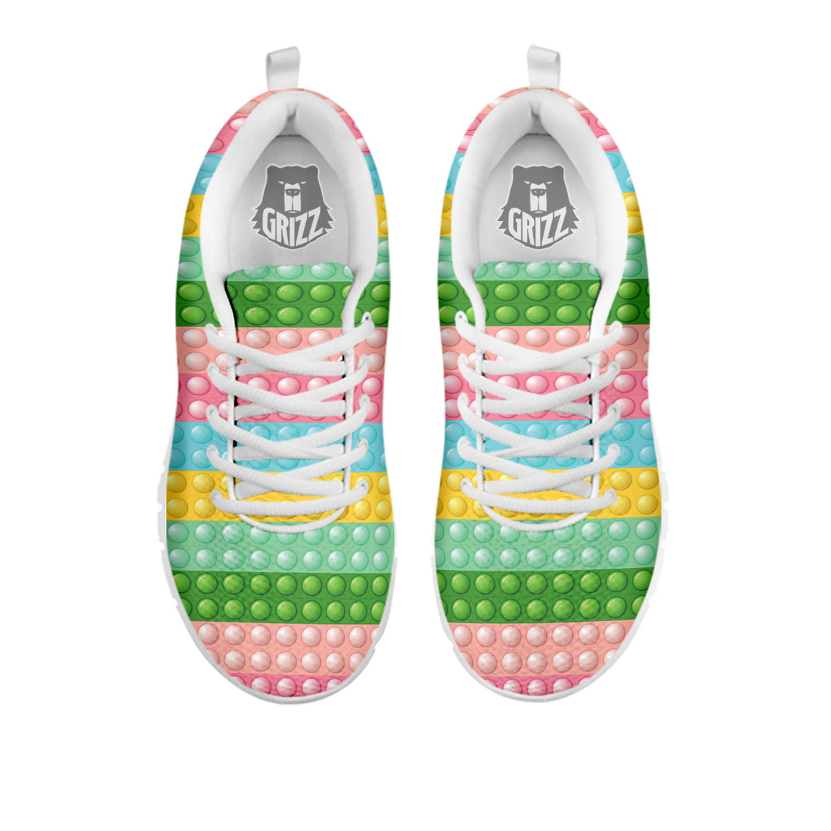 Pop It Pastel Color Print Pattern White Sneaker-grizzshop