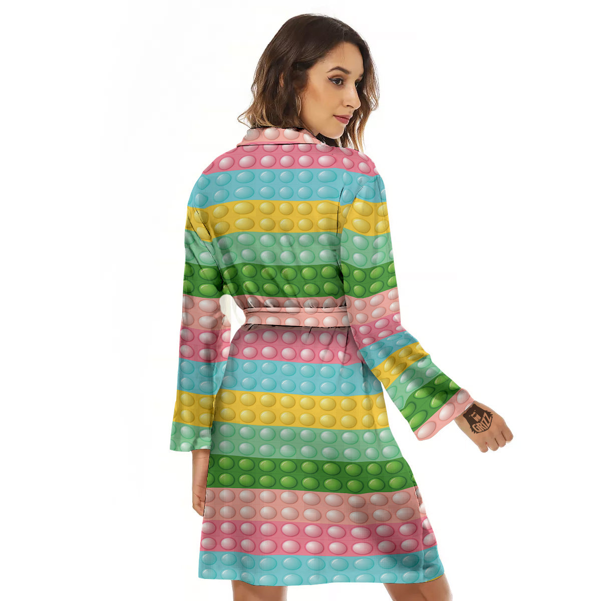 Pop It Pastel Color Print Pattern Women's Robe-grizzshop
