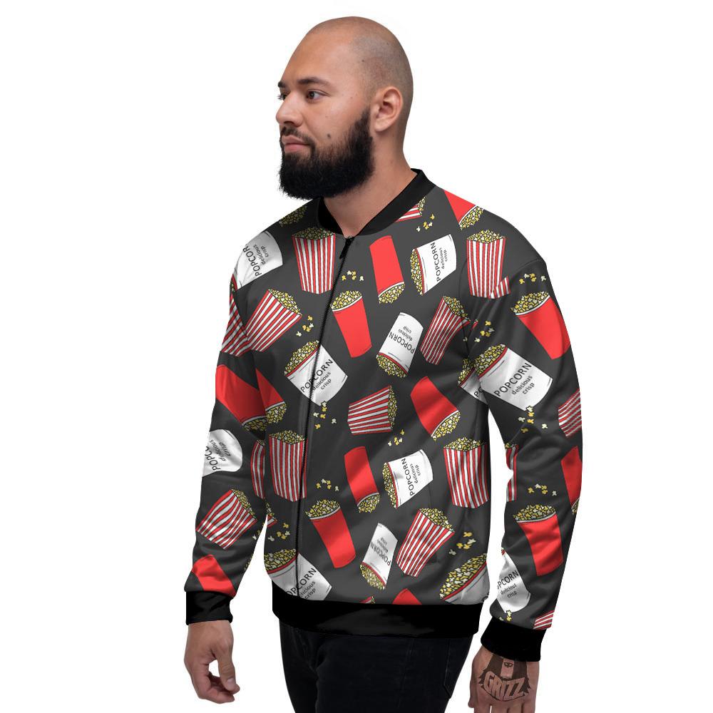Popcorn Box Print Pattern Men's Bomber Jacket-grizzshop