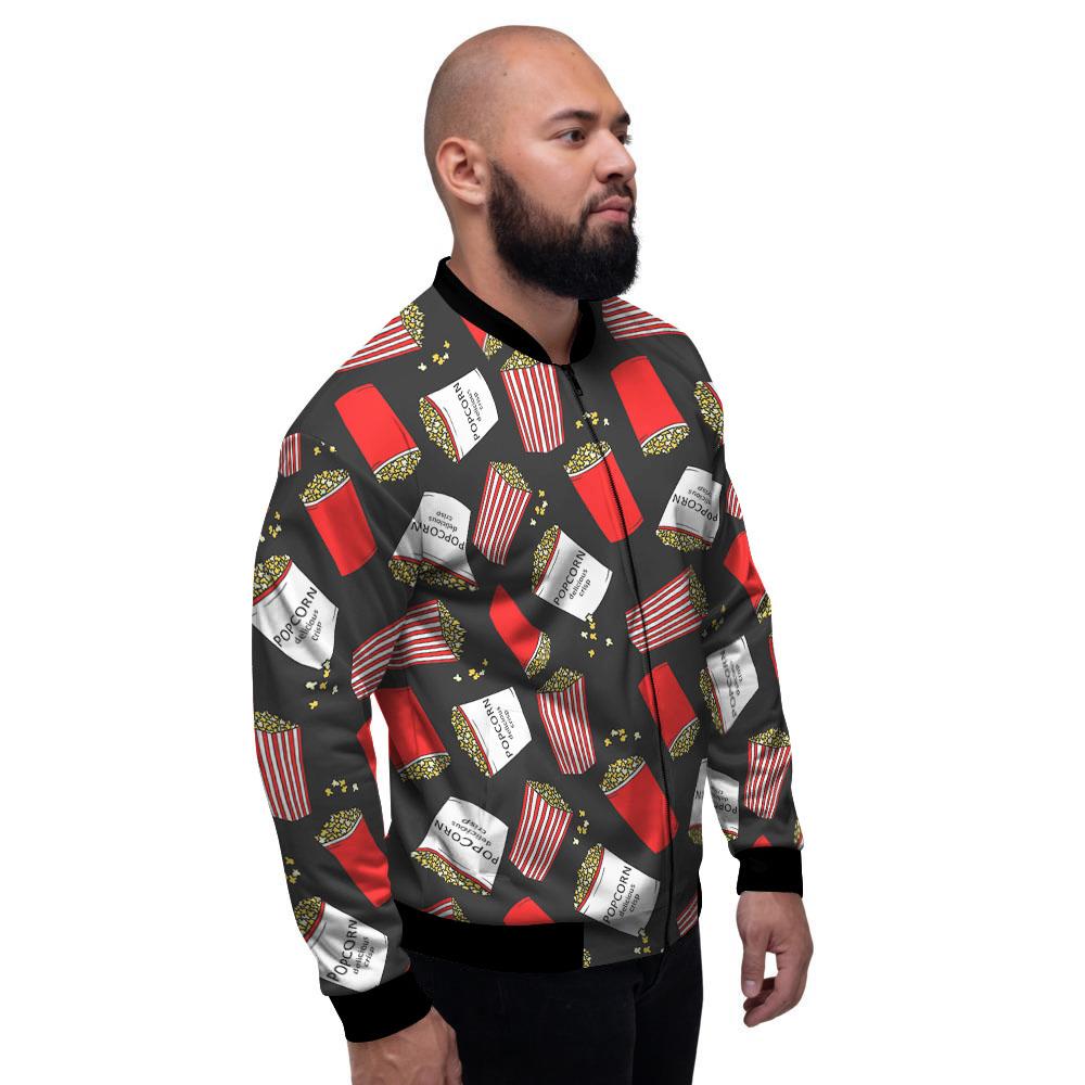 Popcorn Box Print Pattern Men's Bomber Jacket-grizzshop