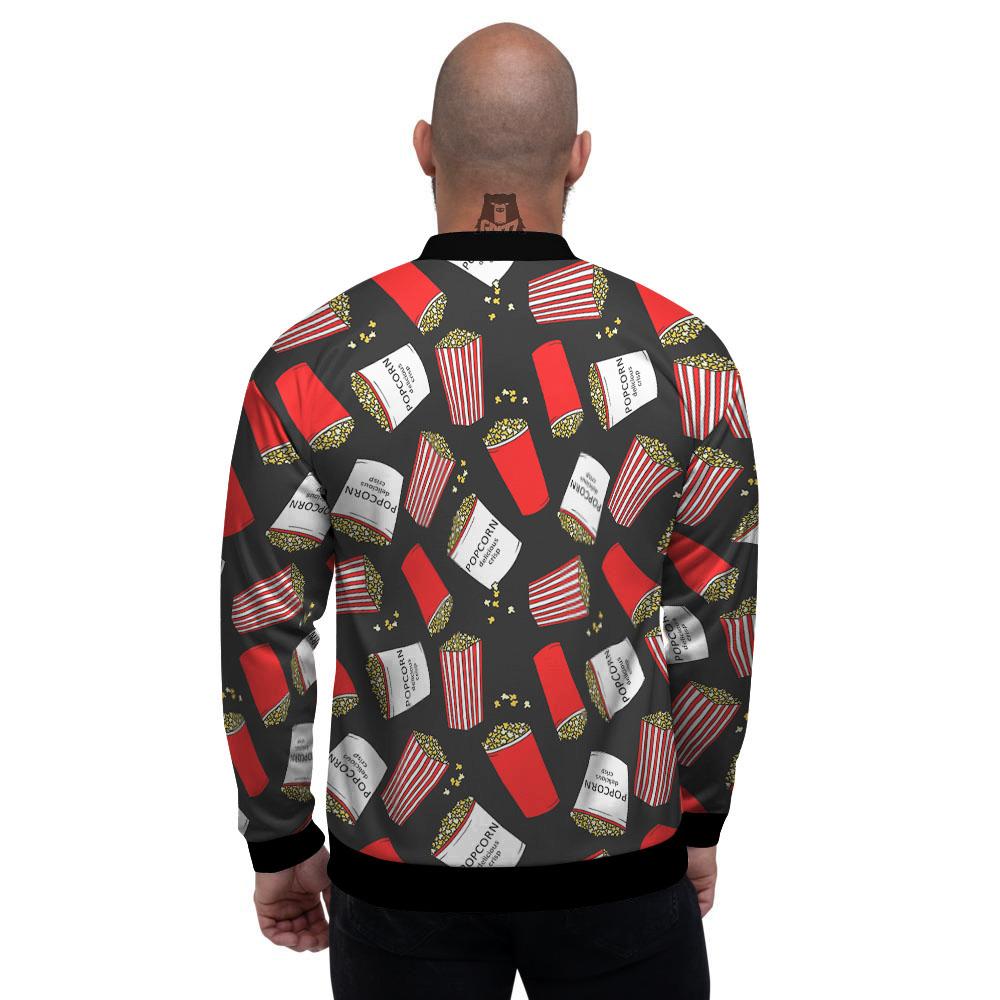 Popcorn Box Print Pattern Men's Bomber Jacket-grizzshop