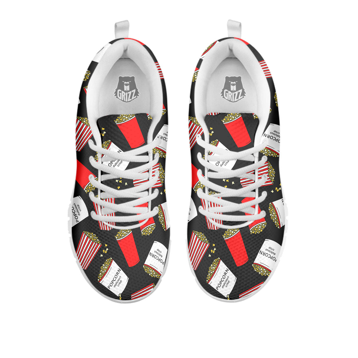 Popcorn Box Print Pattern White Sneaker-grizzshop