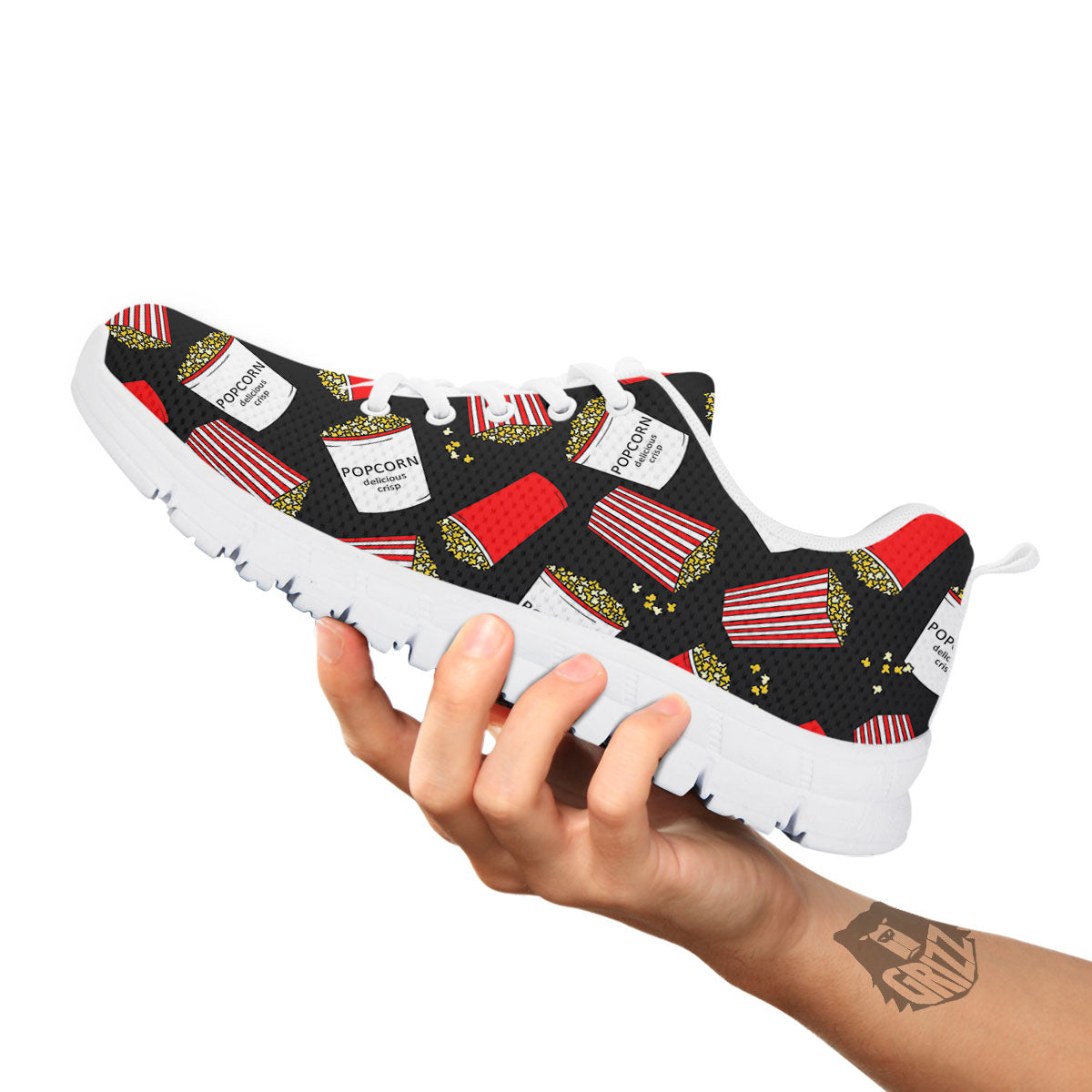 Popcorn Box Print Pattern White Sneaker-grizzshop