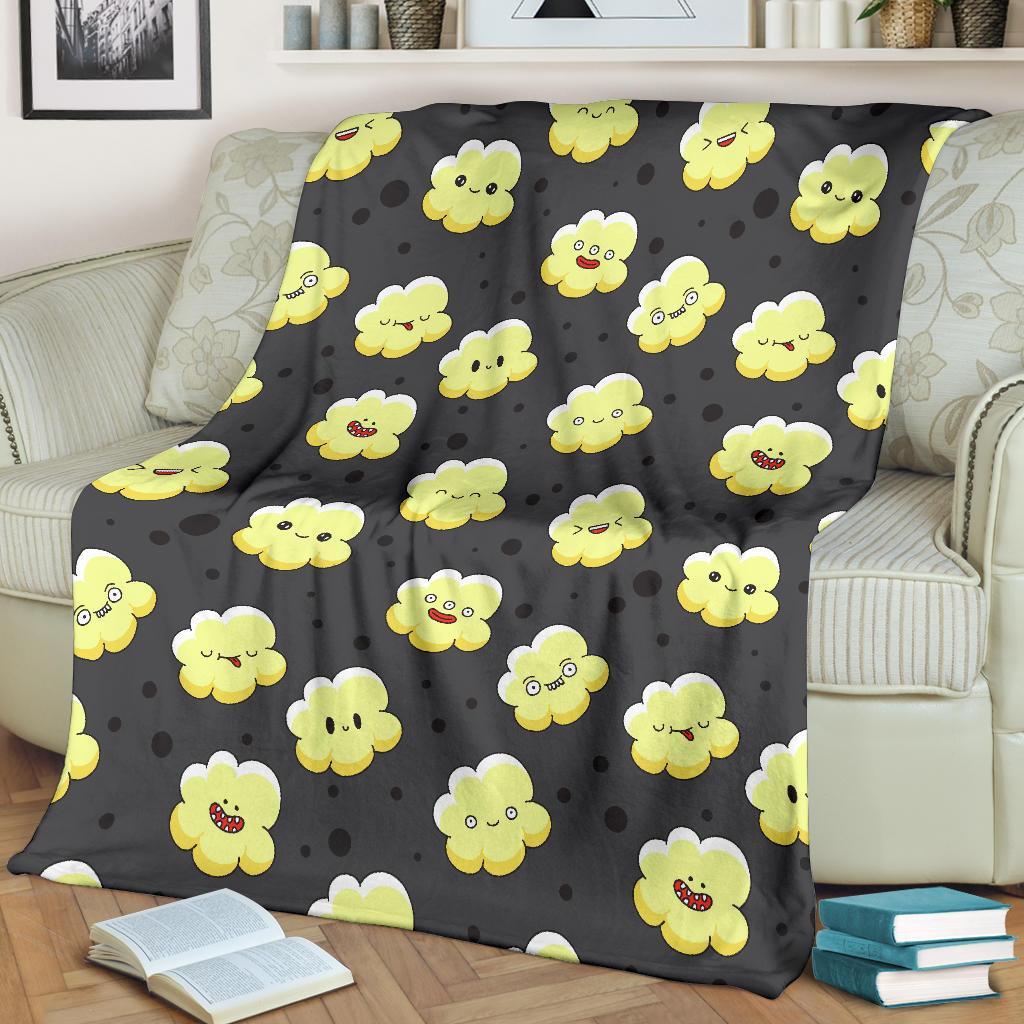 Popcorn Cartoon Pattern Print Blanket-grizzshop