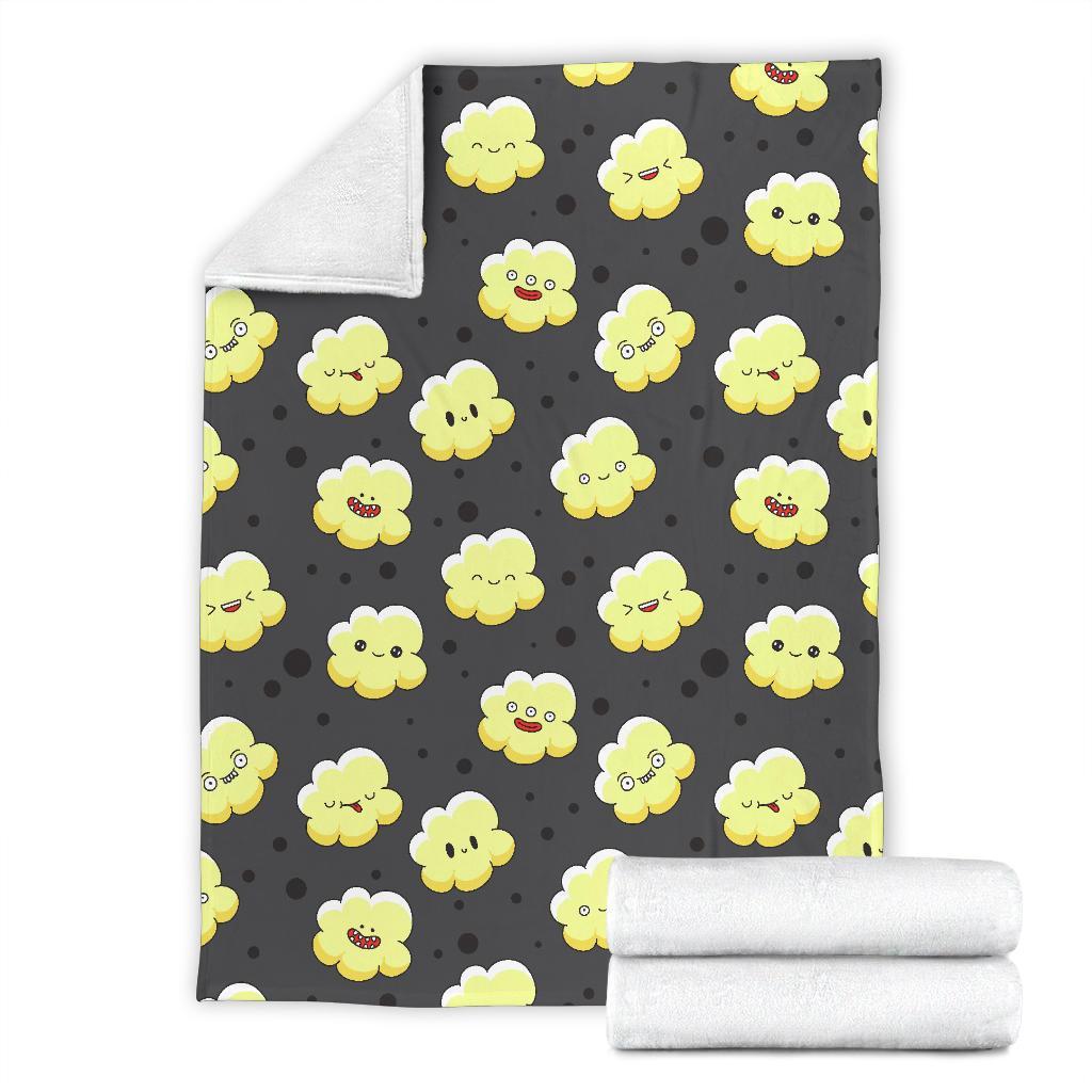 Popcorn Cartoon Pattern Print Blanket-grizzshop