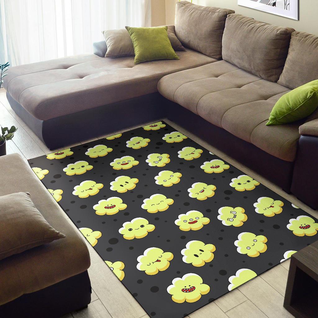 Popcorn Cartoon Pattern Print Floor Mat-grizzshop