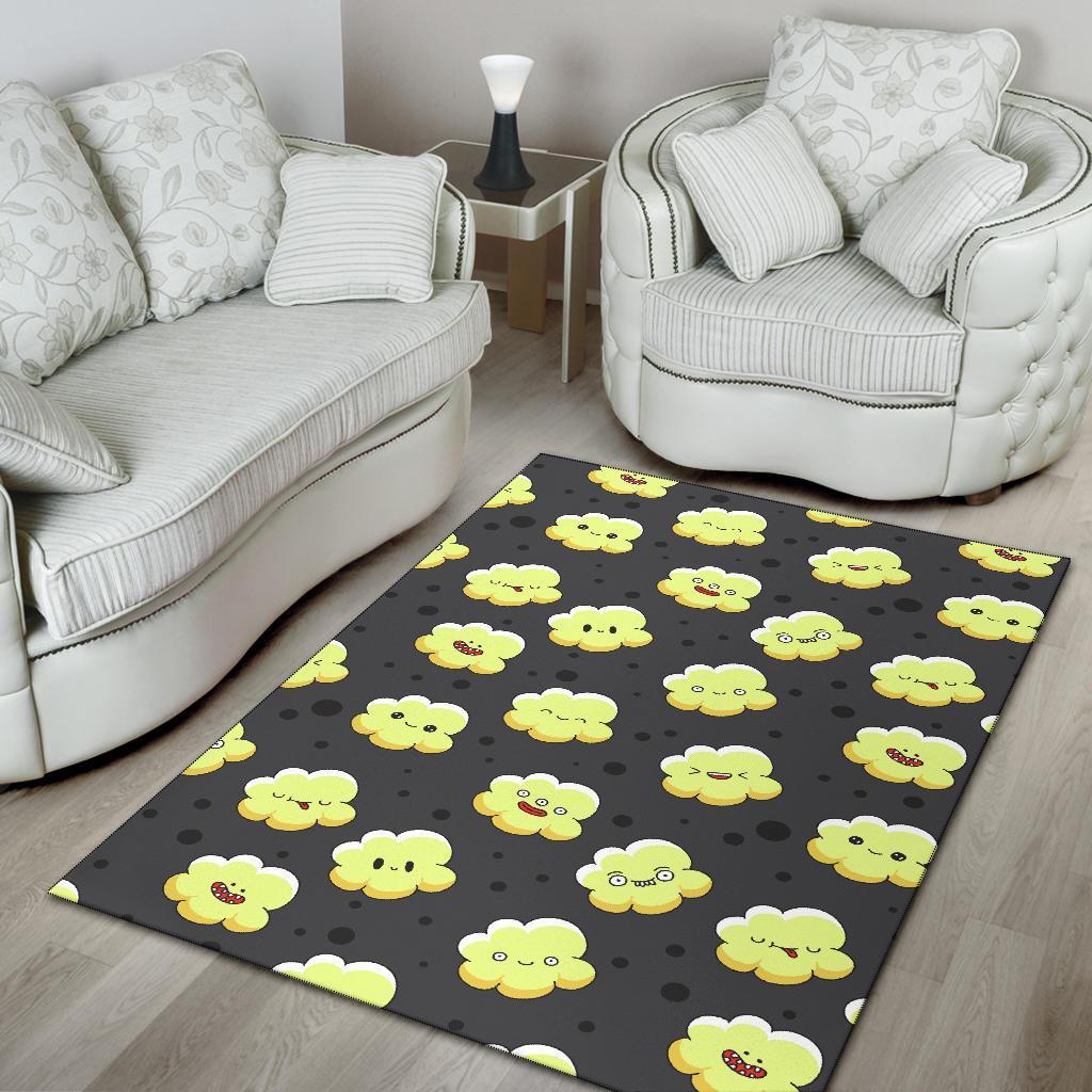 Popcorn Cartoon Pattern Print Floor Mat-grizzshop