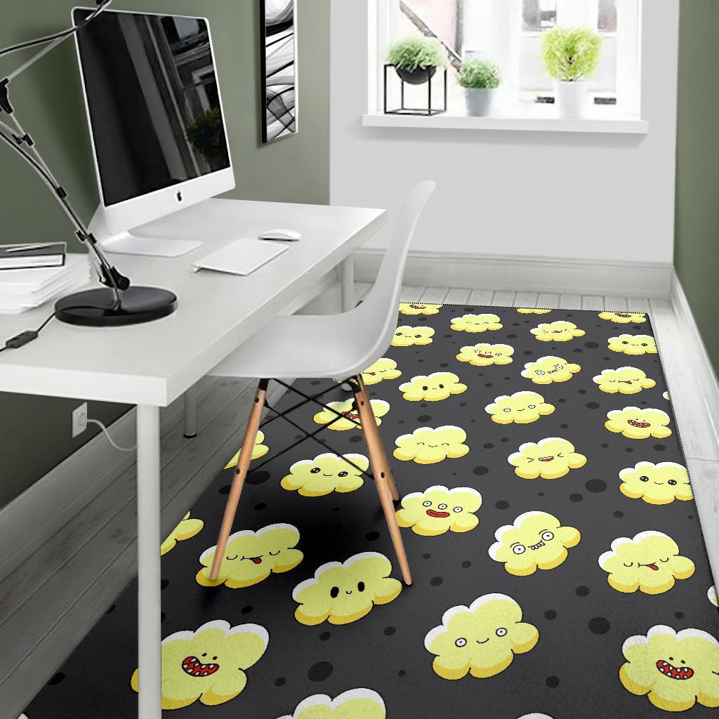 Popcorn Cartoon Pattern Print Floor Mat-grizzshop