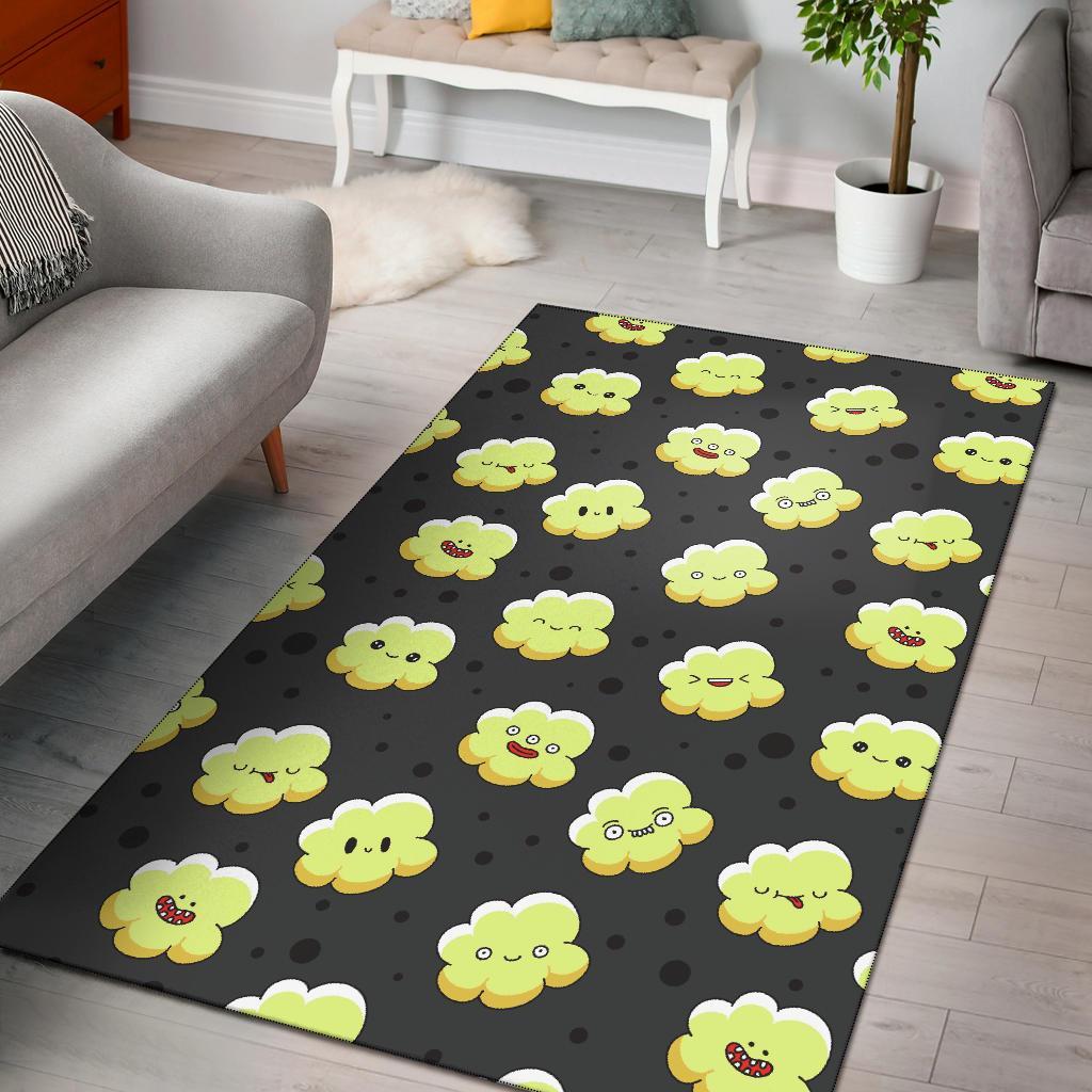 Popcorn Cartoon Pattern Print Floor Mat-grizzshop