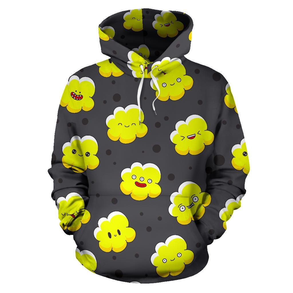 Popcorn Cartoon Pattern Print Men Women Pullover Hoodie-grizzshop