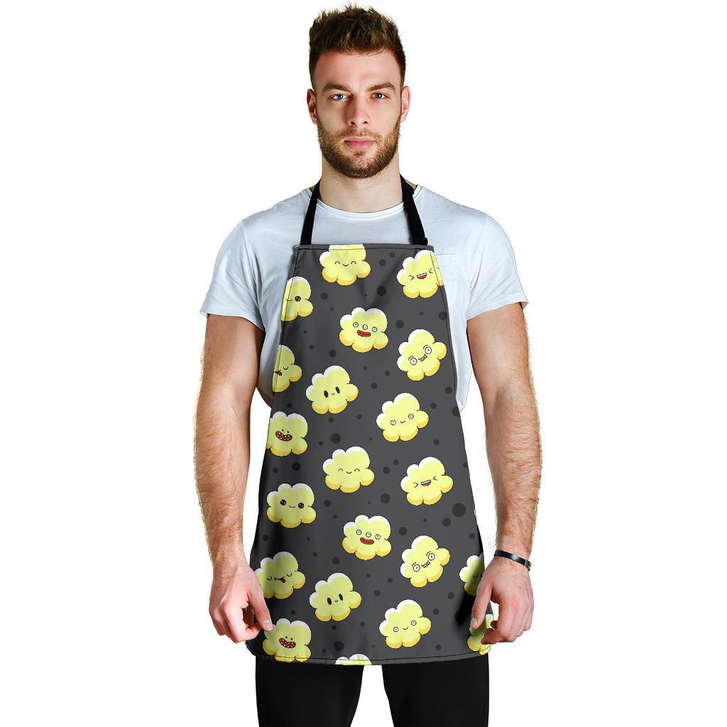 Popcorn Cartoon Pattern Print Men's Apron-grizzshop