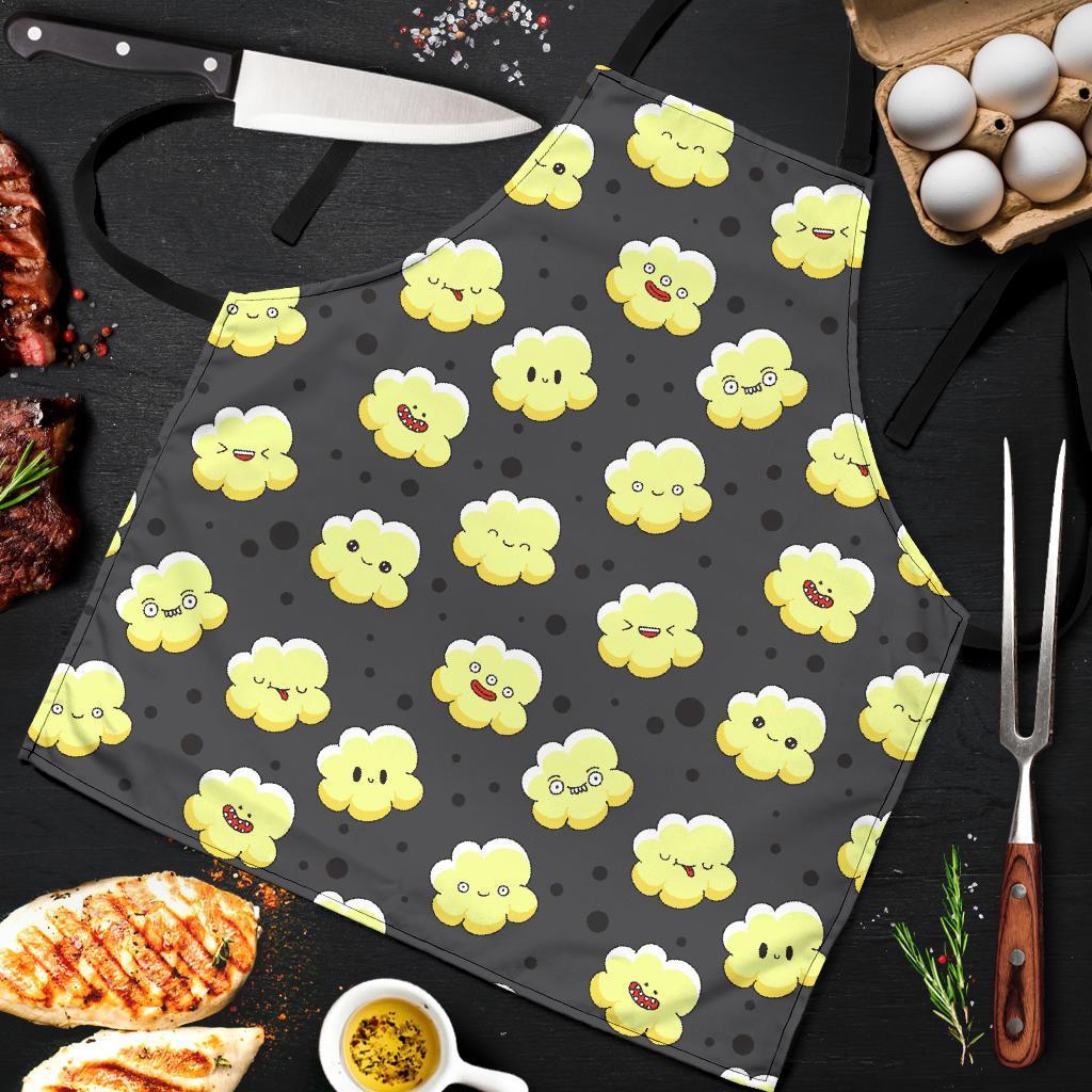 Popcorn Cartoon Pattern Print Men's Apron-grizzshop