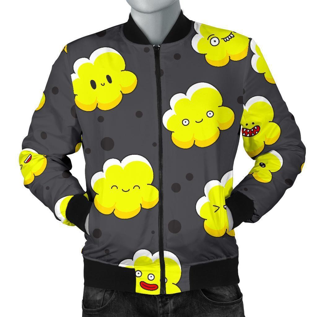 Popcorn Cartoon Pattern Print Men's Bomber Jacket-grizzshop