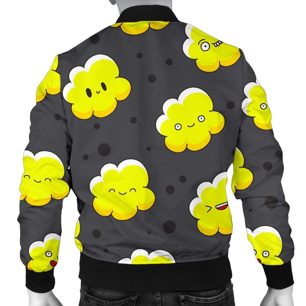 Popcorn Cartoon Pattern Print Men's Bomber Jacket-grizzshop