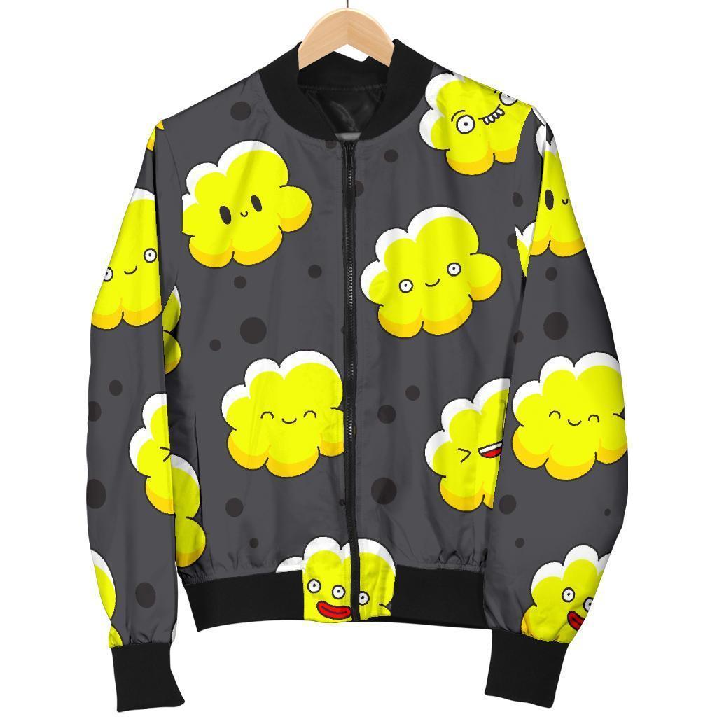 Popcorn Cartoon Pattern Print Men's Bomber Jacket-grizzshop