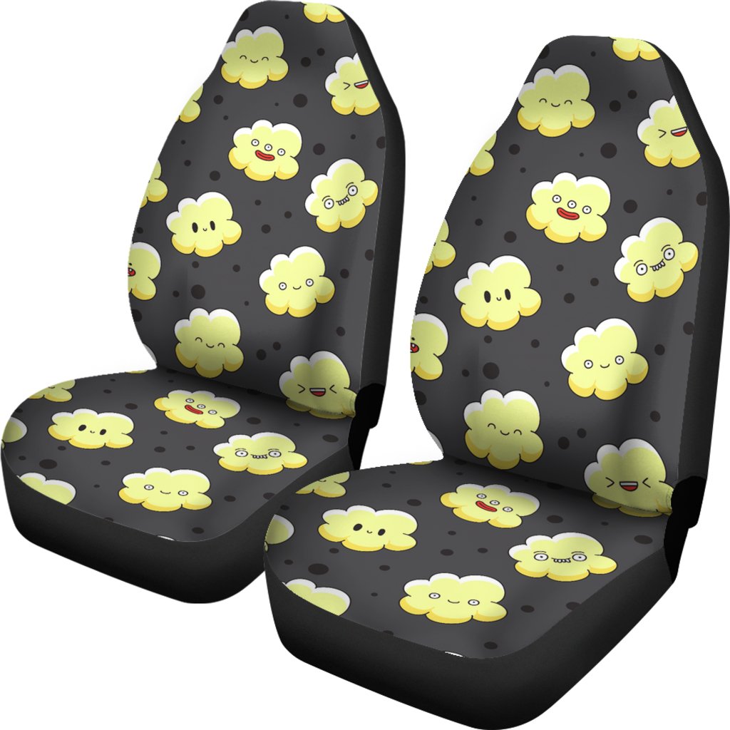 Popcorn Cartoon Pattern Print Universal Fit Car Seat Covers-grizzshop