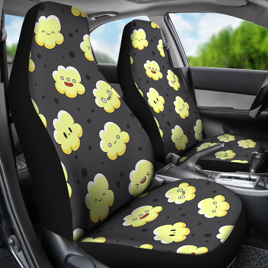 Popcorn Cartoon Pattern Print Universal Fit Car Seat Covers-grizzshop