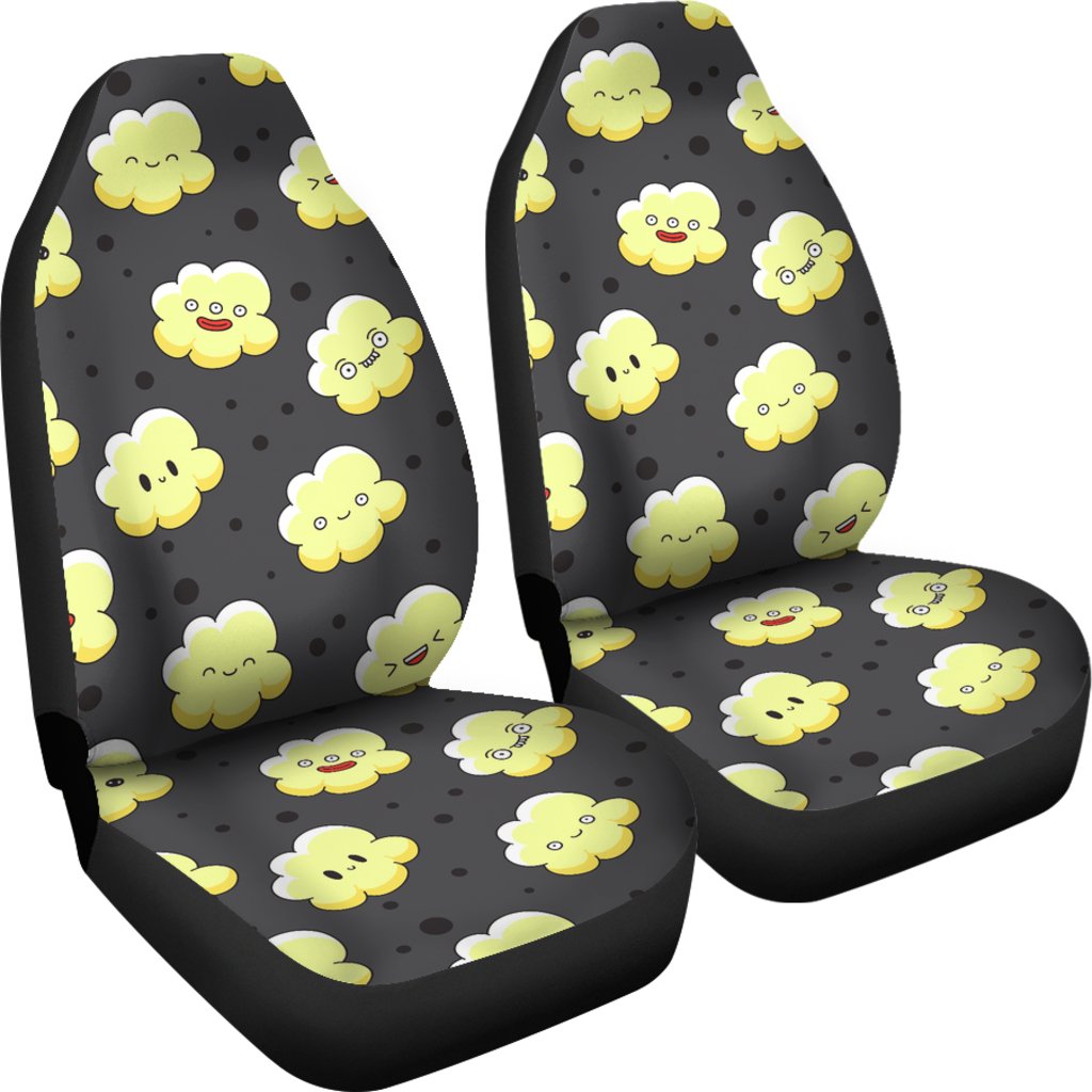 Popcorn Cartoon Pattern Print Universal Fit Car Seat Covers-grizzshop