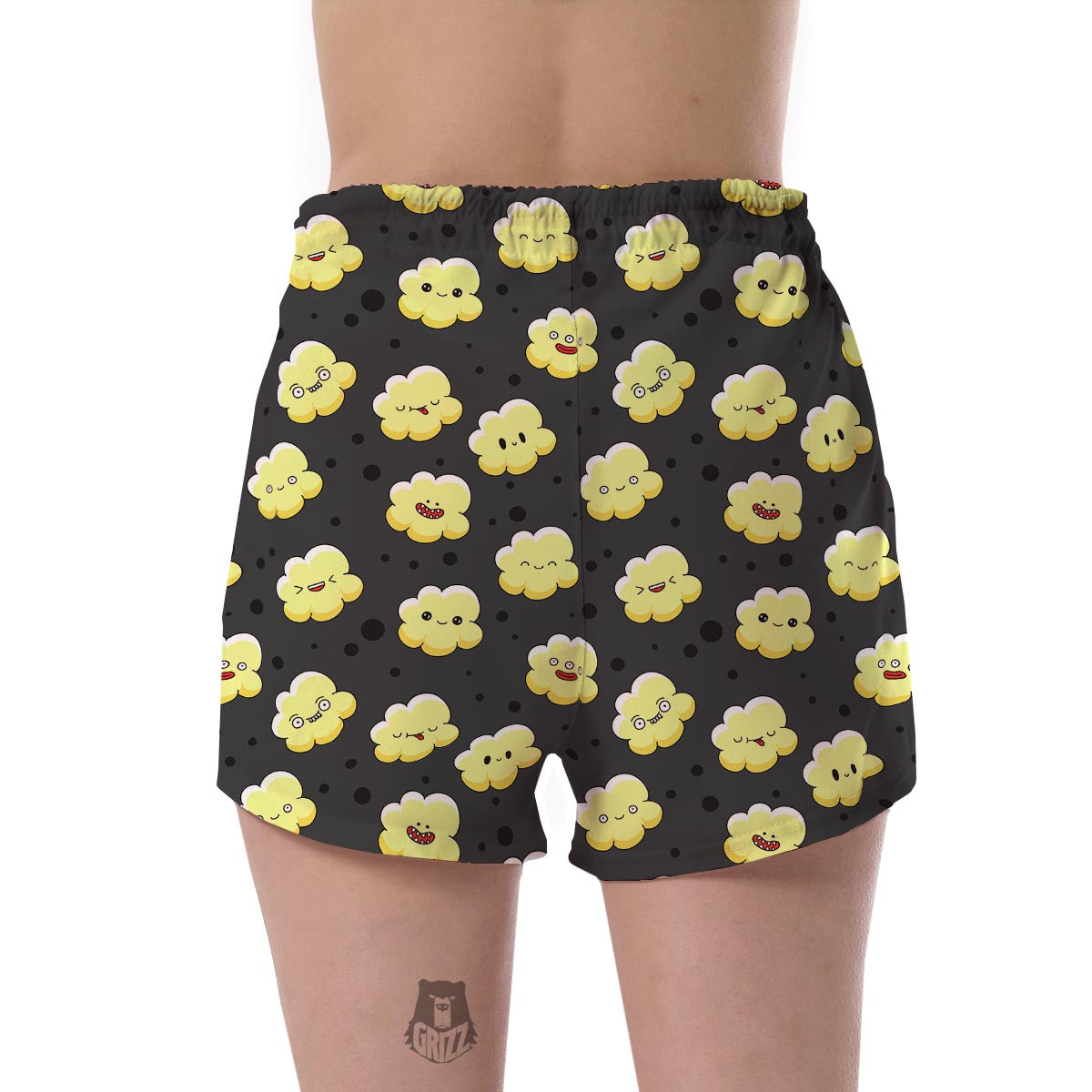 Popcorn Cartoon Pattern Print Women's Shorts-grizzshop