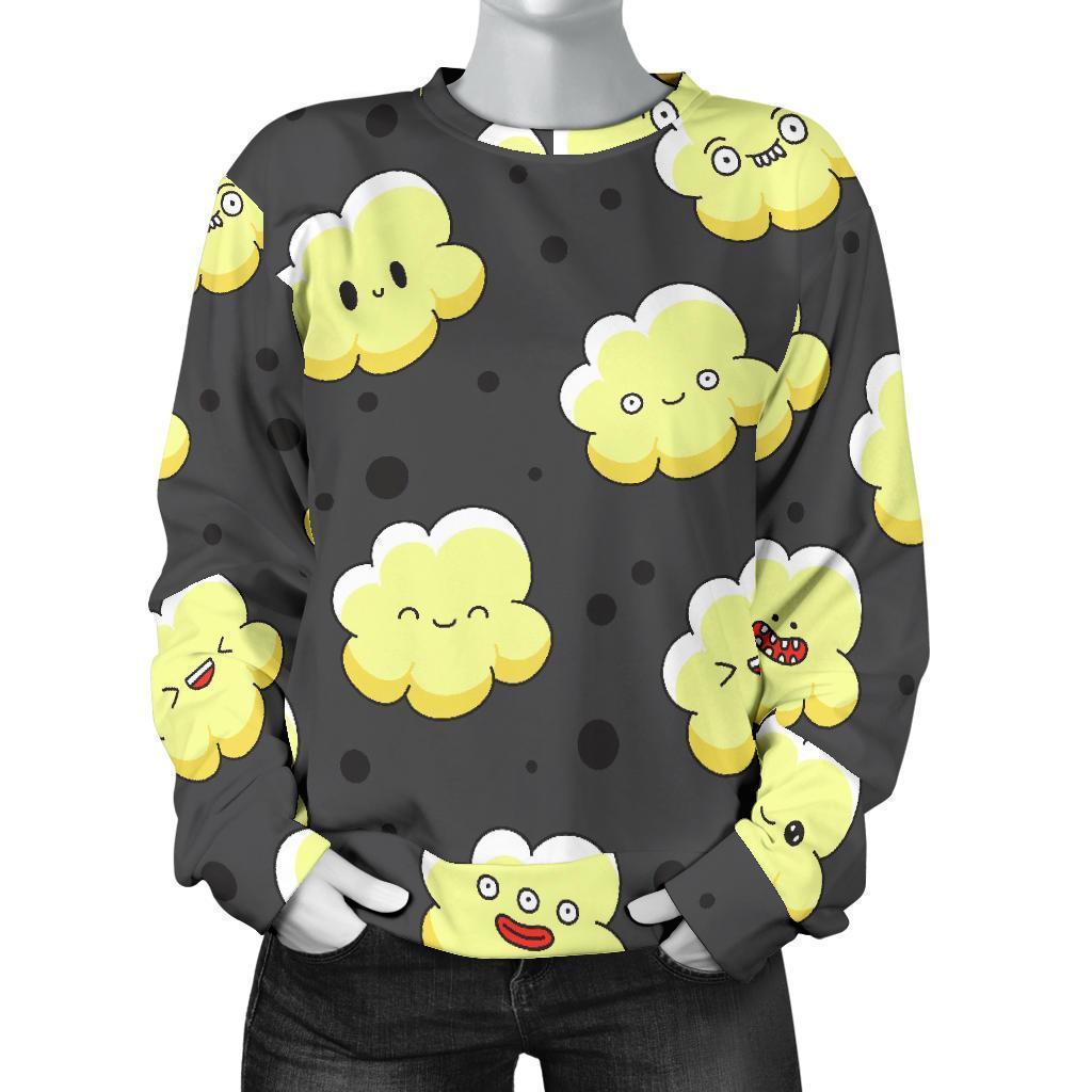 Popcorn Cartoon Pattern Print Women's Sweatshirt-grizzshop