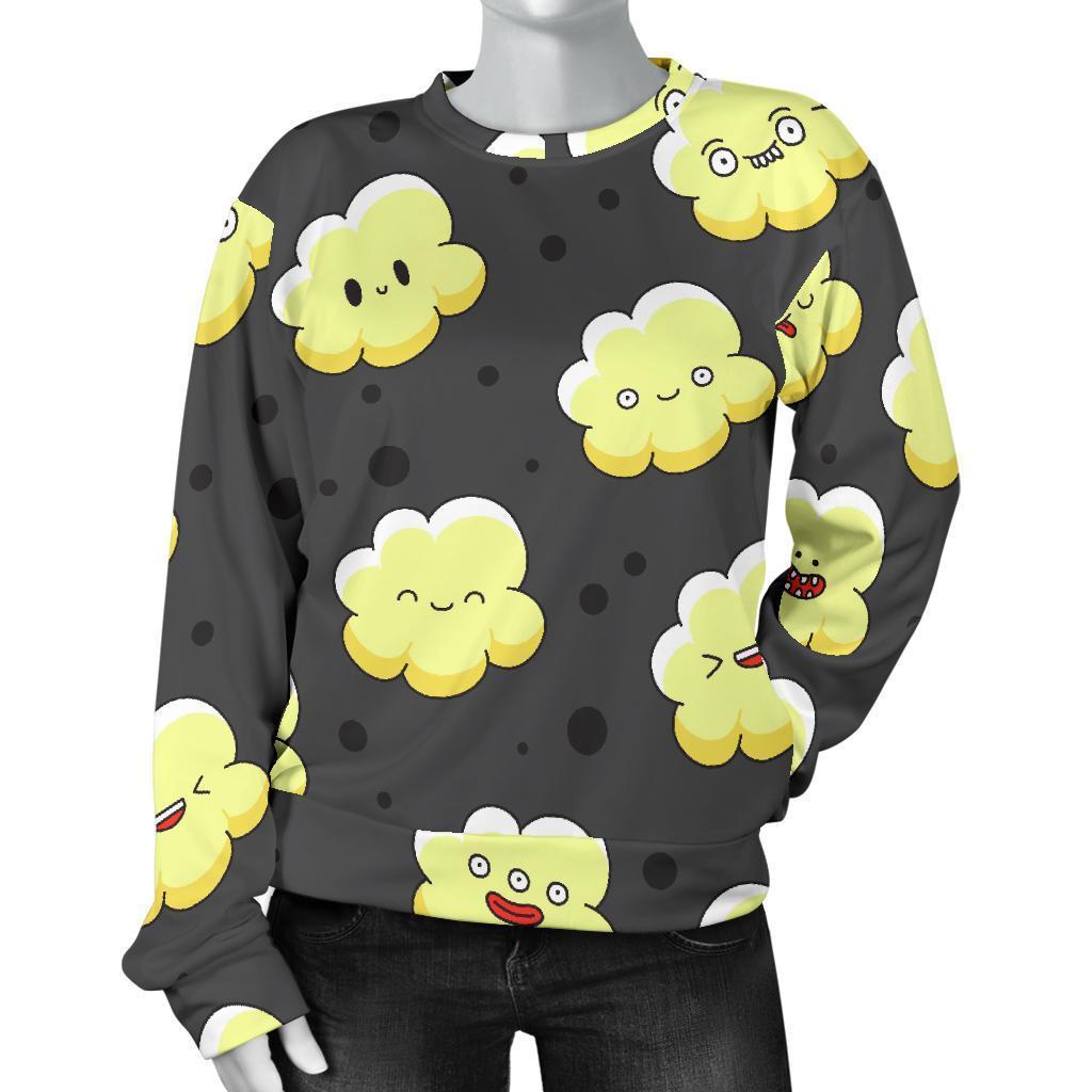 Popcorn Cartoon Pattern Print Women's Sweatshirt-grizzshop