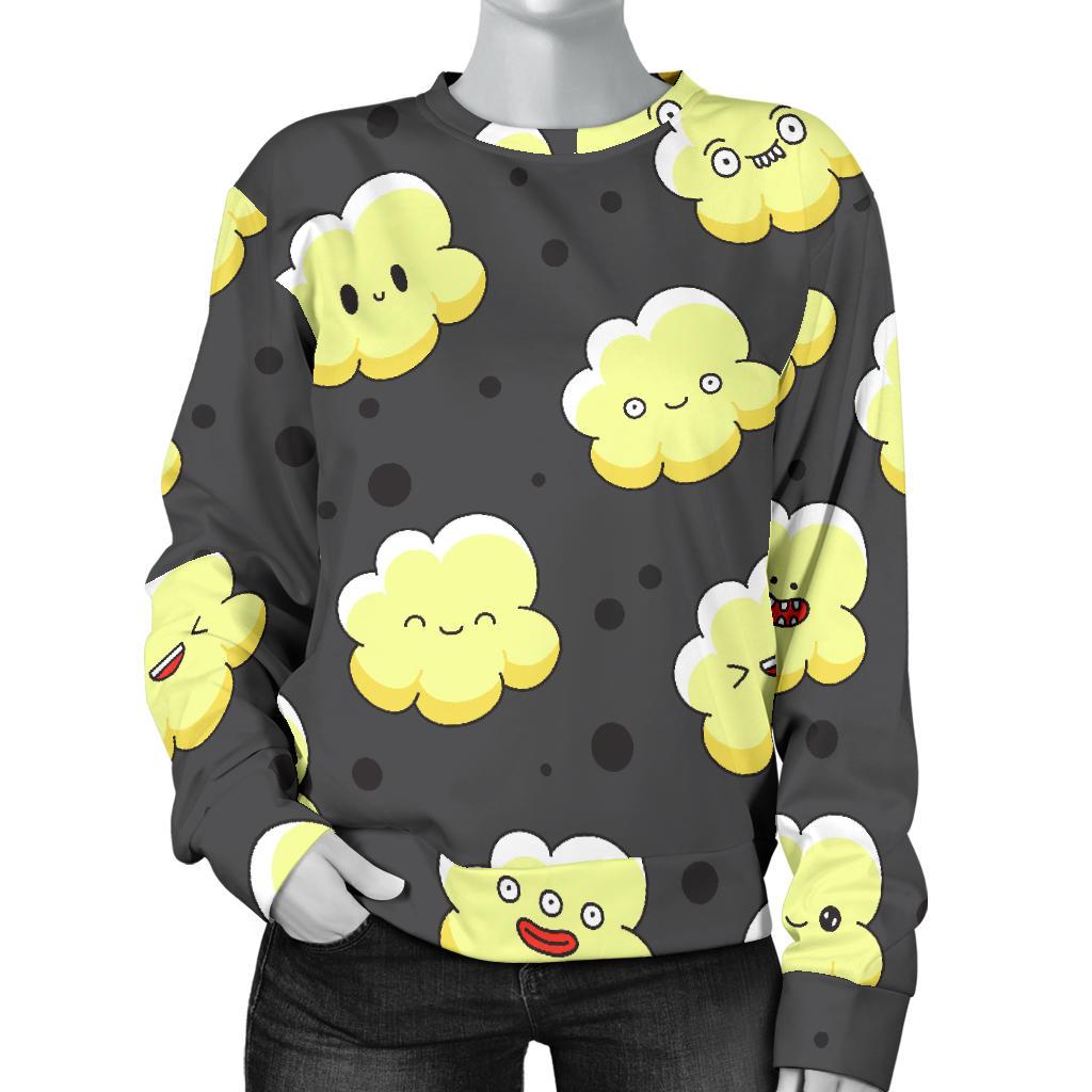 Popcorn Cartoon Pattern Print Women's Sweatshirt-grizzshop