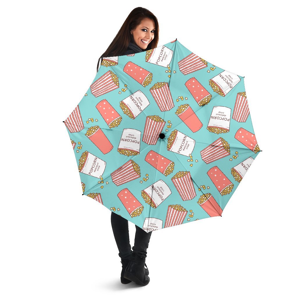 Popcorn Pastel Pattern Print Automatic Foldable Umbrella-grizzshop