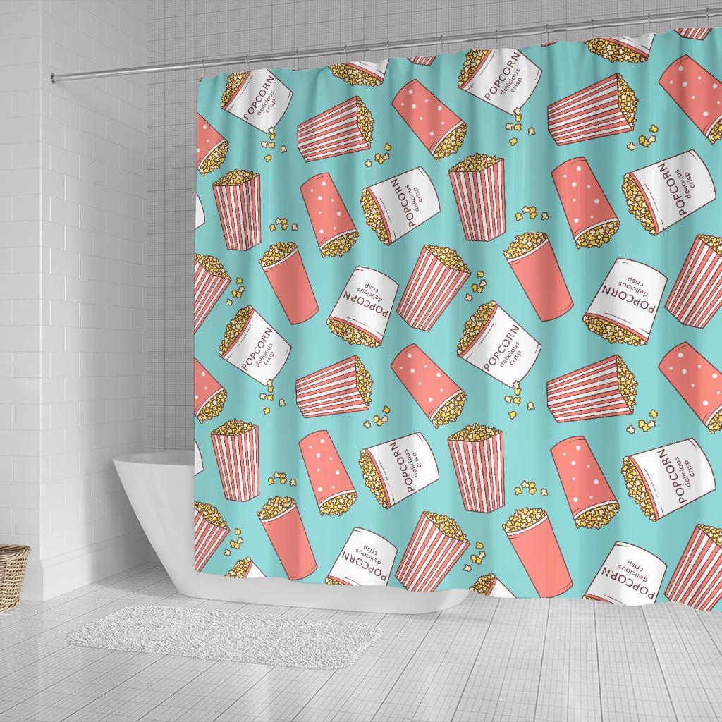 Popcorn Pastel Pattern Print Bathroom Shower Curtain-grizzshop