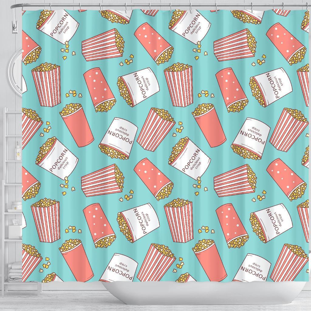 Popcorn Pastel Pattern Print Bathroom Shower Curtain-grizzshop