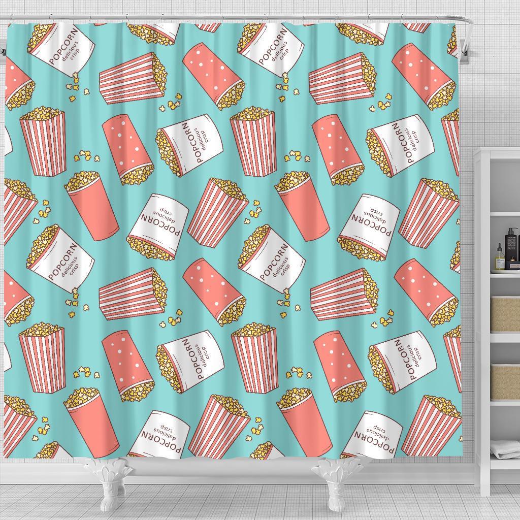 Popcorn Pastel Pattern Print Bathroom Shower Curtain-grizzshop