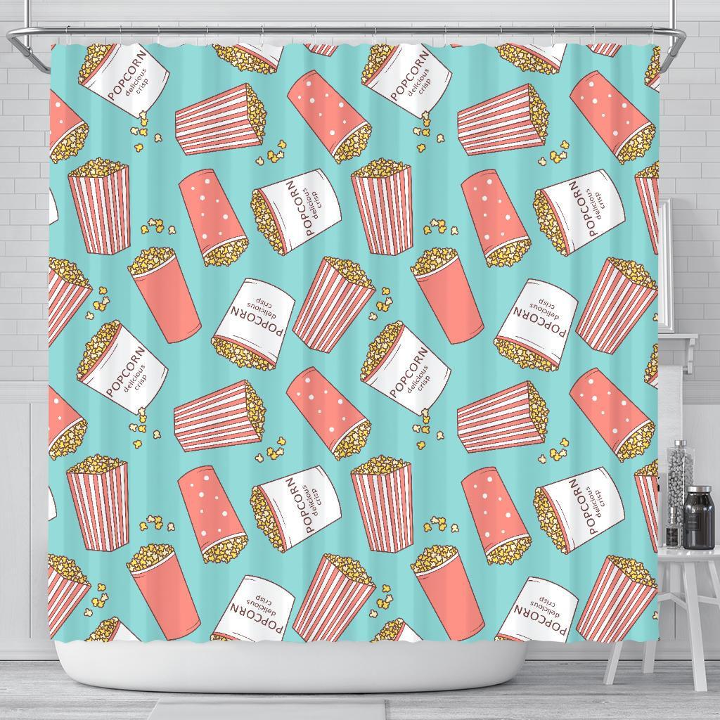 Popcorn Pastel Pattern Print Bathroom Shower Curtain-grizzshop