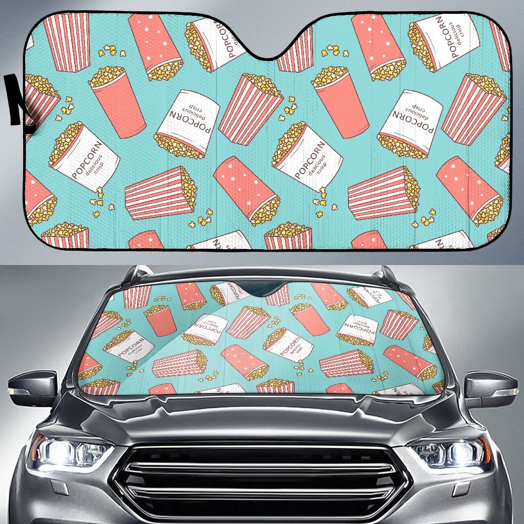 Popcorn Pastel Pattern Print Car Sun Shade-grizzshop
