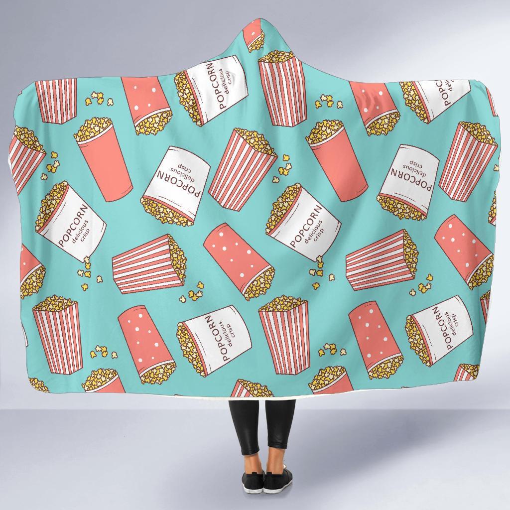 Popcorn Pastel Pattern Print Hooded Blanket-grizzshop