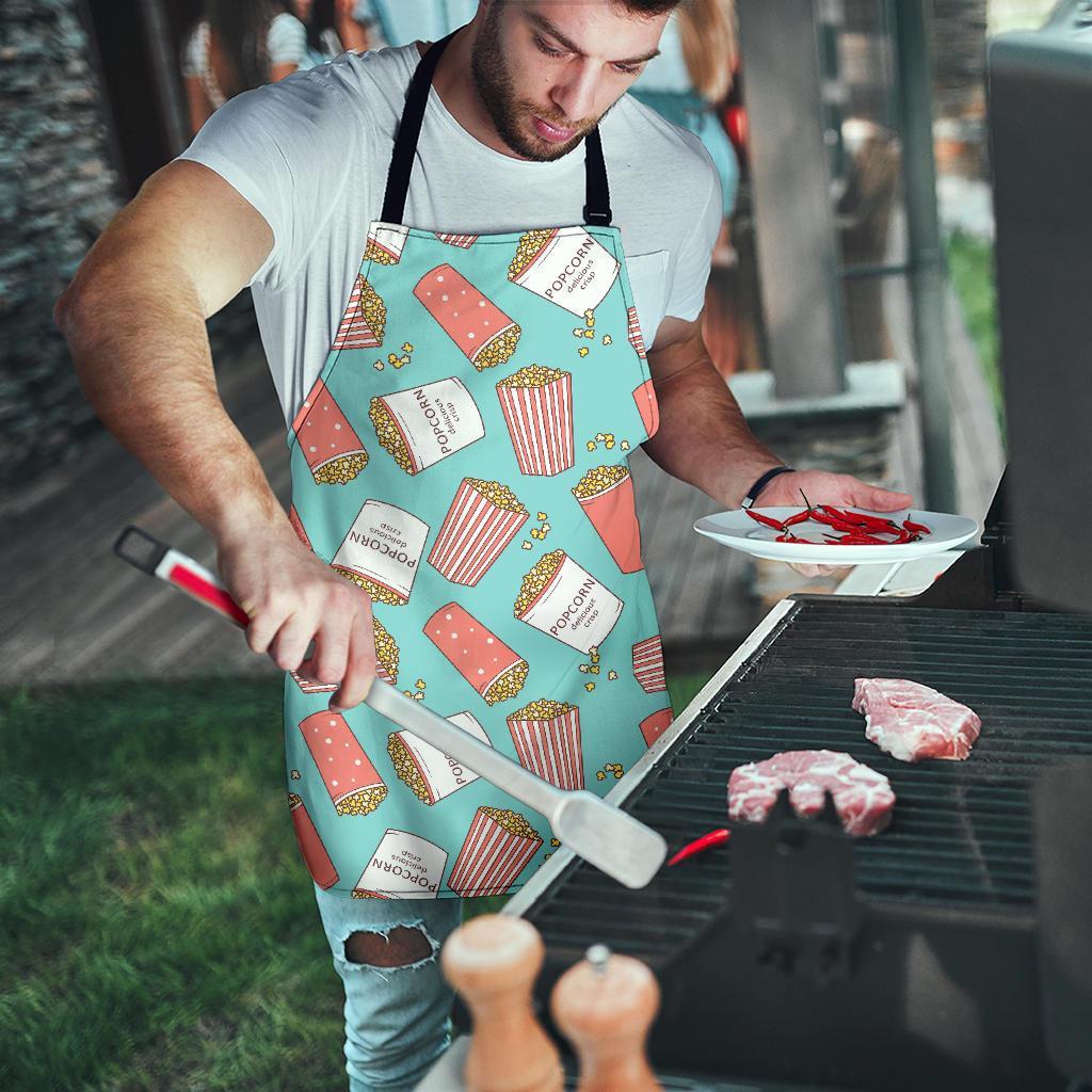 Popcorn Pastel Pattern Print Men's Apron-grizzshop
