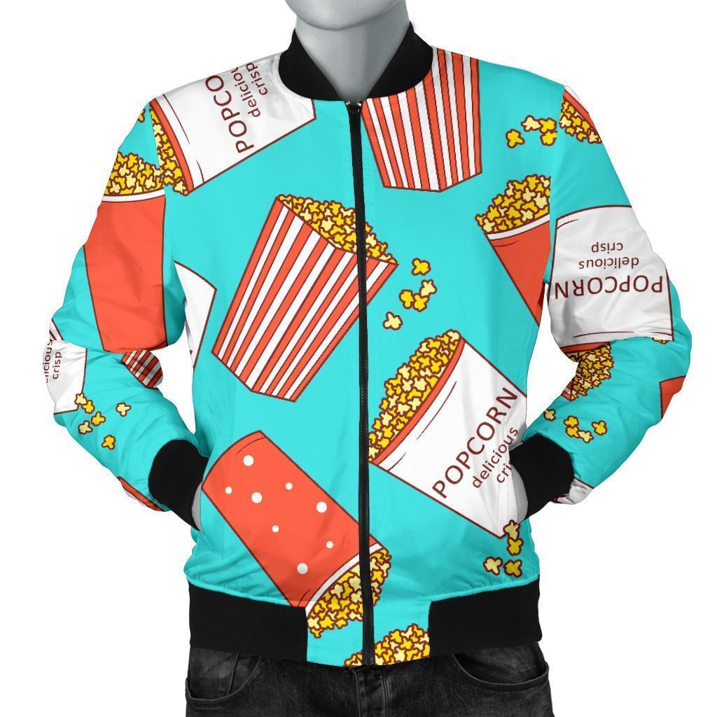 Popcorn Pastel Pattern Print Men's Bomber Jacket-grizzshop