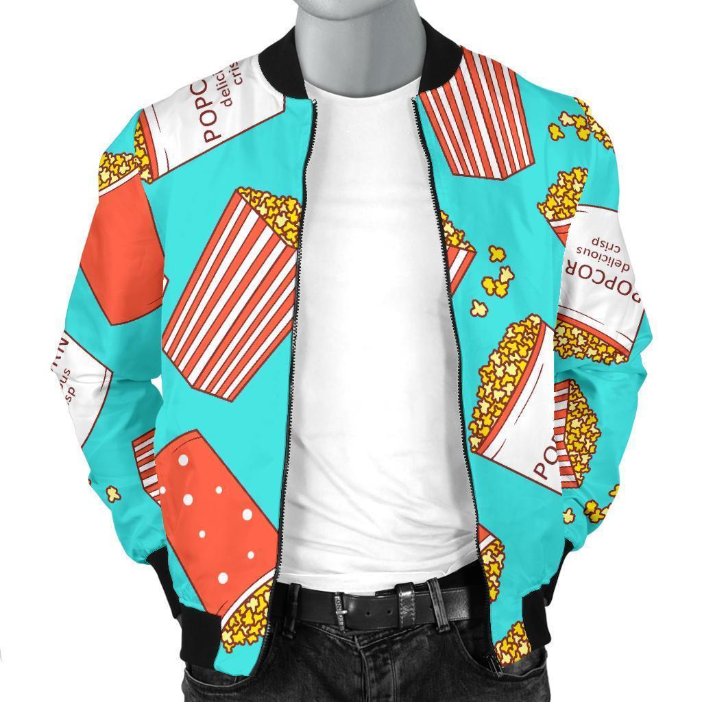 Popcorn Pastel Pattern Print Men's Bomber Jacket-grizzshop