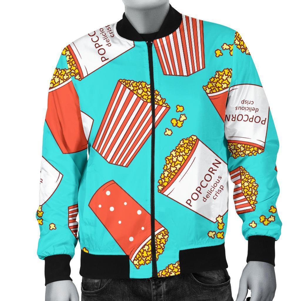 Popcorn Pastel Pattern Print Men's Bomber Jacket-grizzshop