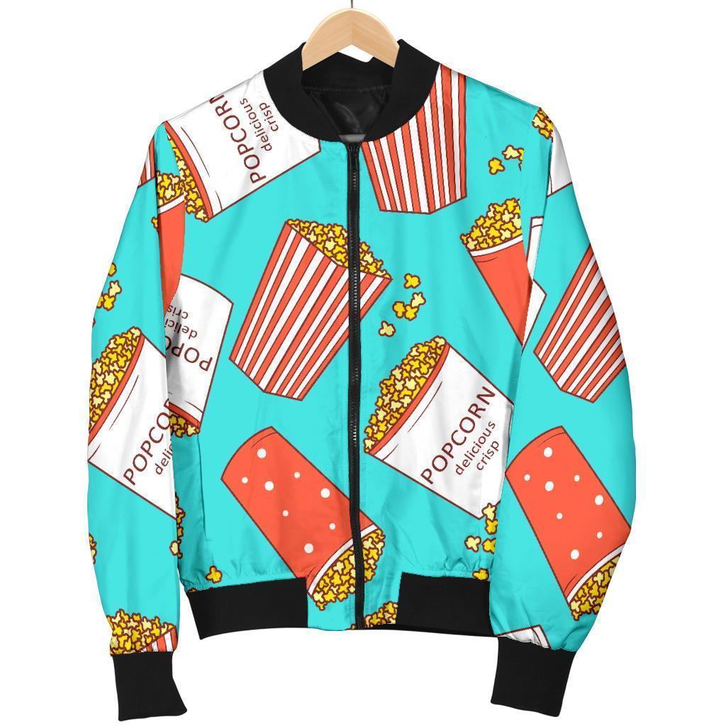 Popcorn Pastel Pattern Print Men's Bomber Jacket-grizzshop